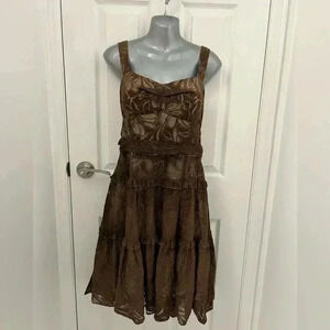 BCBG Brown, Ruffle Skirt Dress, Sz 12